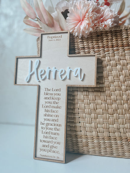 Personalized Baptism Cross | Christening Gift for kids | Dedication Gift | Personalized Baby Dedication | Boho Cross | Custom Baptism Gift |