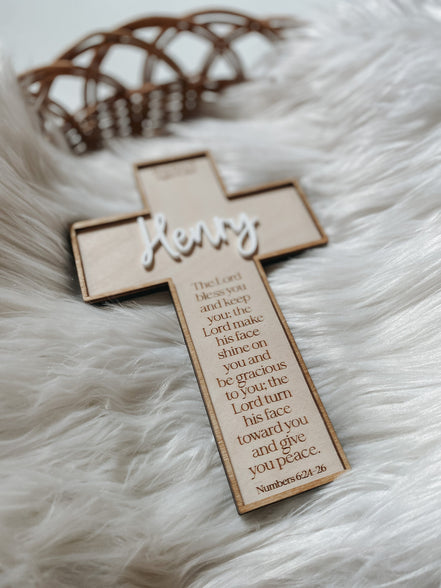 Personalized Baptism Cross | Christening Gift for kids | Dedication Gift | Personalized Baby Dedication | Boho Cross | Custom Baptism Gift |