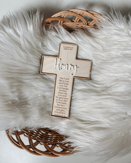 Personalized Baptism Cross | Christening Gift for kids | Dedication Gift | Personalized Baby Dedication | Boho Cross | Custom Baptism Gift |
