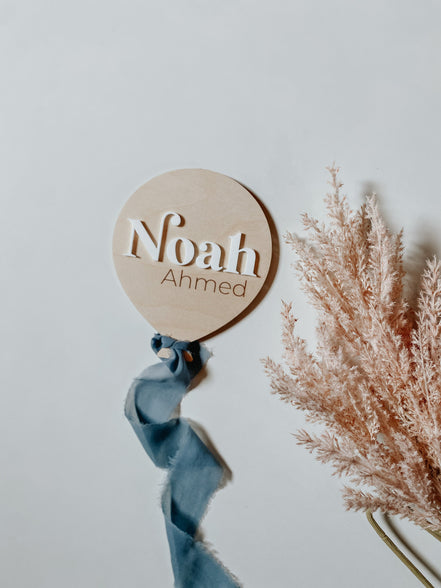 Baby Balloon Birth Announcement | Birth Announcement acrylic Hospital Photo Prop Newborn | Balloon Decor | Name Sign