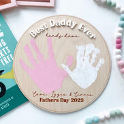 Fathers Day Handprint Sign | Personalized Sign | Mothers Day Sign | Custom Fathers Day Sign | Mothers Day Gift | Handprint Sign | Dad Gifts