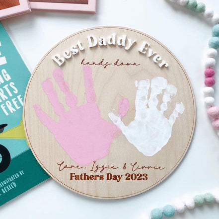 Fathers Day Handprint Sign | Personalized Sign | Mothers Day Sign | Custom Fathers Day Sign | Mothers Day Gift | Handprint Sign | Dad Gifts