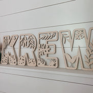 Jungle botanical Text | Custom name sign | Custom text | Name Sign | Jungle playroom | Jungle Nursery | Custom letters | custom decal