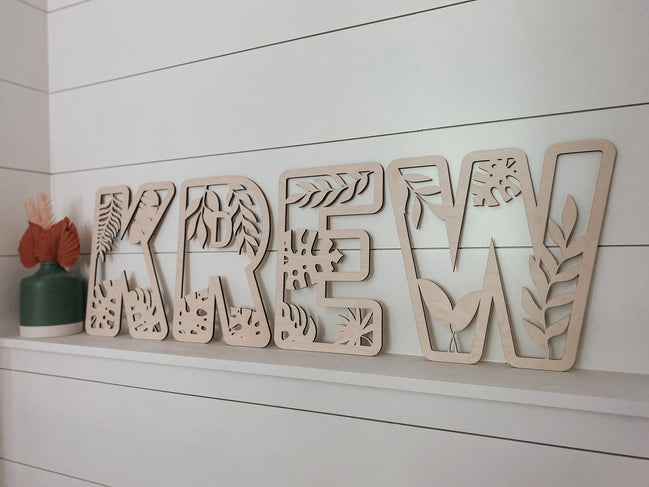 Jungle botanical Text | Custom name sign | Custom text | Name Sign | Jungle playroom | Jungle Nursery | Custom letters | custom decal