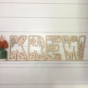 Jungle botanical Text | Custom name sign | Custom text | Name Sign | Jungle playroom | Jungle Nursery | Custom letters | custom decal