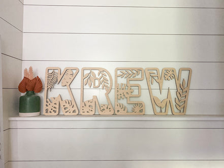 Jungle botanical Text | Custom name sign | Custom text | Name Sign | Jungle playroom | Jungle Nursery | Custom letters | custom decal