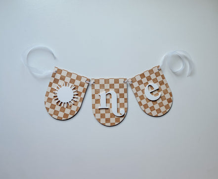 Wood Birthday Banner | High Chair Banner | Boho High Chair Banner | First Birthday High Chair Banner | Boho First Birthday | One Banner