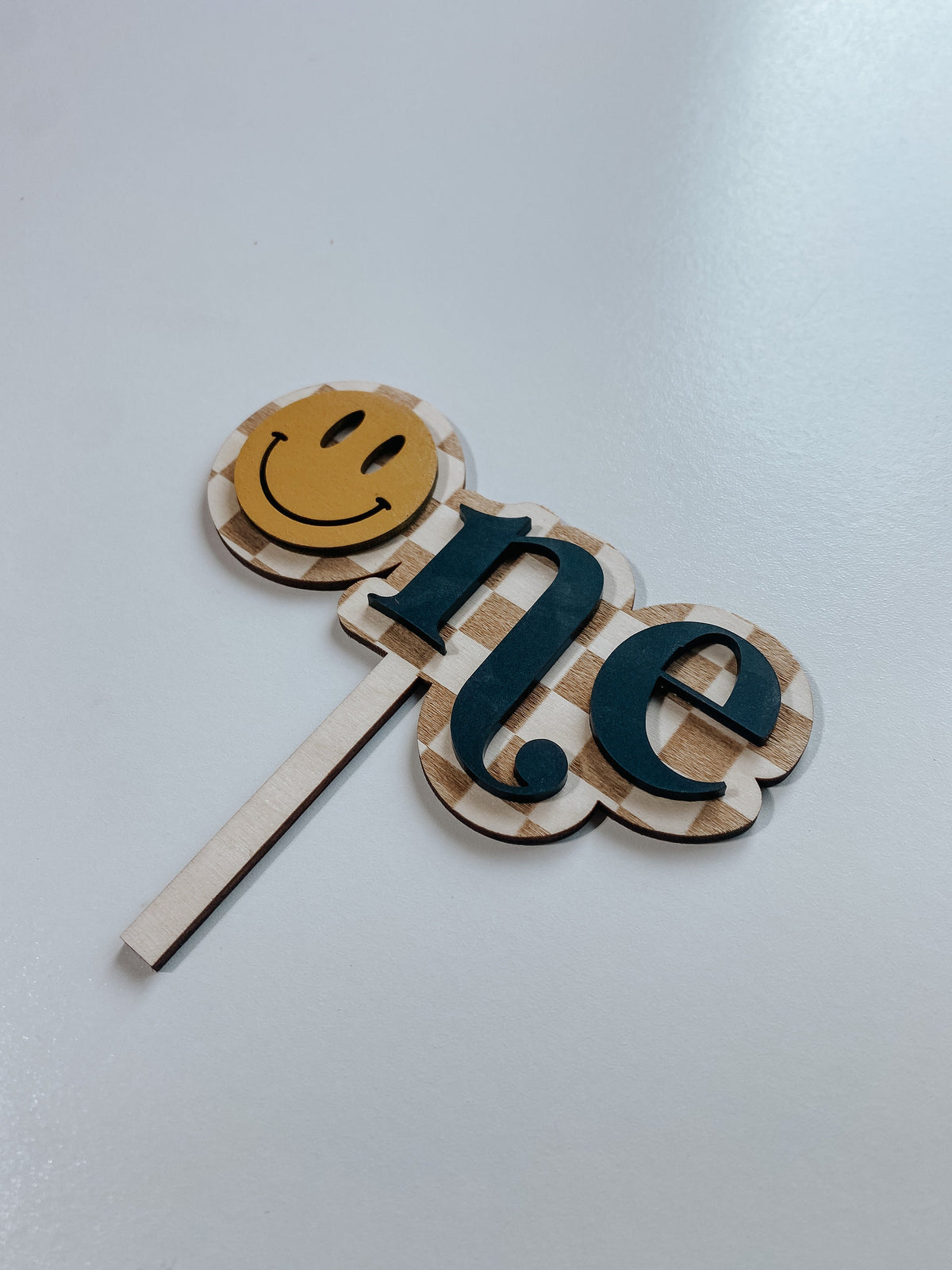 Retro Cake Topper | Hippie | smile cake | Personalized Cake Topper | Party Decor | Name Cake Topper | checkered Cake Topper