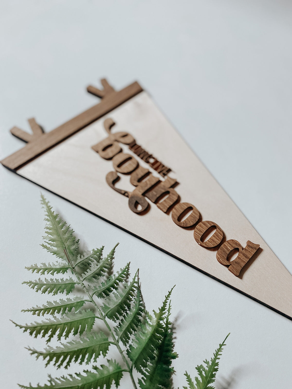 Long Live Boyhood Wood Flag  Laser Cut Birch Wall Décor  3D Walnut Sign for Kids Room  Boys Bedroom Pennant
