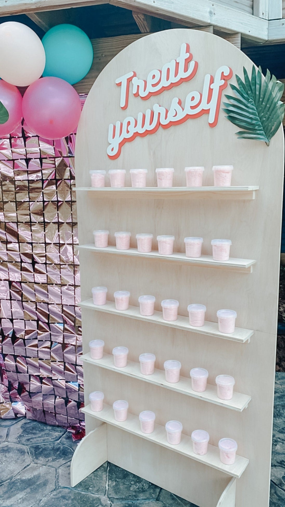 Treat yourself backdrop Sign| Wooden Arch Sign | Party Decor | Bachelorette | Birthday | Bridal | Baby Shower | sign | Dessert Table | Word