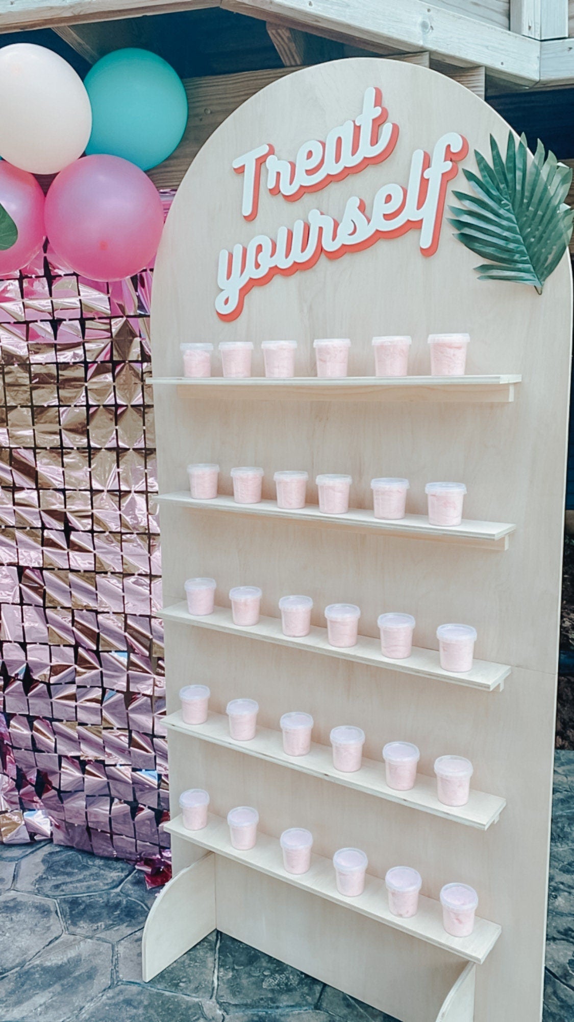 Treat yourself backdrop Sign| Wooden Arch Sign | Party Decor | Bachelorette | Birthday | Bridal | Baby Shower | sign | Dessert Table | Word
