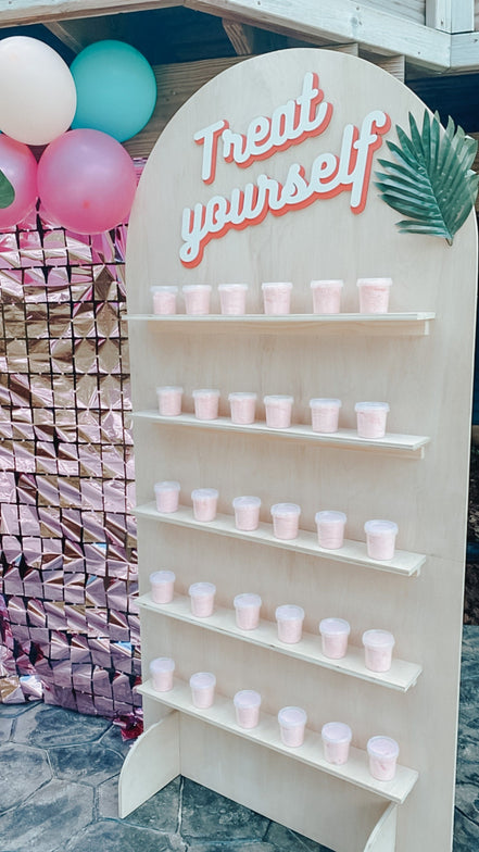 Treat yourself backdrop Sign| Wooden Arch Sign | Party Decor | Bachelorette | Birthday | Bridal | Baby Shower | sign | Dessert Table | Word