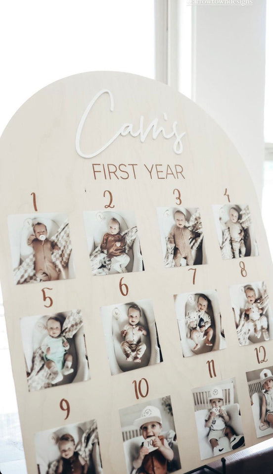 First Birthday Decor | First Birthday Photo Display | Baby Monthly Photos | Photo Prop | Birthday Decor | First Birthday | Boho Birthday |