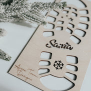 Santa Boot Print Stencils  Magical Christmas Eve Footprints Template | Reusable Wooden Santa Footprint Stencil
