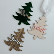 Acrylic Christmas Tree Place Tags Names | holiday name tags | christmas Place Card Name | Holiday Party | Christmas Party | Dinner Party |