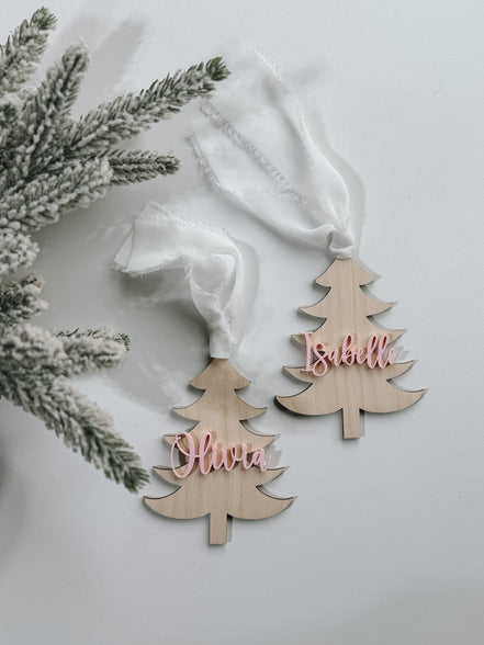Acrylic Christmas Tree Place Tags Names | holiday name tags | christmas Place Card Name | Holiday Party | Christmas Party | Dinner Party |
