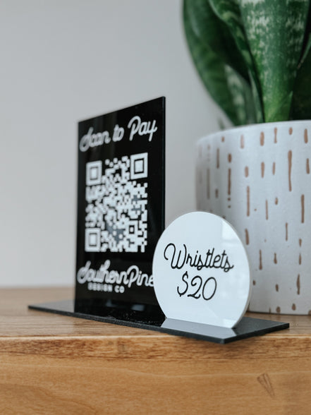 QR Sign | Acrylic qr sign | business sign | business logo | small business | payment sign | sale sign | market signage | venmo | PayPal