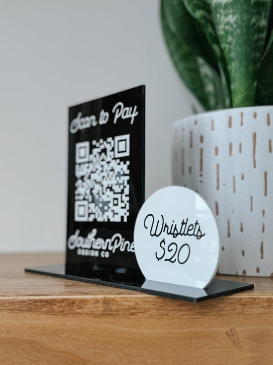 QR Sign | Acrylic qr sign | business sign | business logo | small business | payment sign | sale sign | market signage | venmo | PayPal