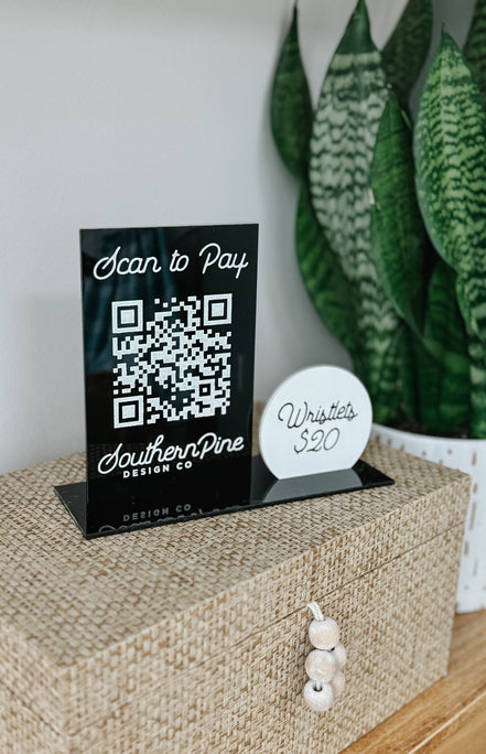 QR Sign | Acrylic qr sign | business sign | business logo | small business | payment sign | sale sign | market signage | venmo | PayPal