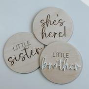 Double sided Birth announcement | sister brother | 2 sided Gender Reveal | Hospital Bag | Birth | Pregnancy Announcement | Photo Props |