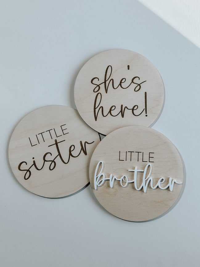 Double sided Birth announcement | sister brother | 2 sided Gender Reveal | Hospital Bag | Birth | Pregnancy Announcement | Photo Props |