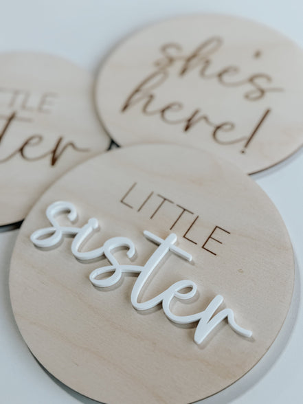 Double sided Birth announcement | sister brother | 2 sided Gender Reveal | Hospital Bag | Birth | Pregnancy Announcement | Photo Props |
