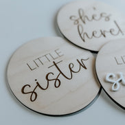 Double sided Birth announcement | sister brother | 2 sided Gender Reveal | Hospital Bag | Birth | Pregnancy Announcement | Photo Props |
