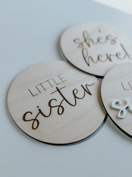 Double sided Birth announcement | sister brother | 2 sided Gender Reveal | Hospital Bag | Birth | Pregnancy Announcement | Photo Props |