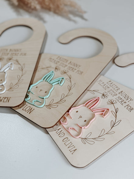 Easter Bunny Door Hanger | Easter Bunny Stop Here | Waster Bunny Sign | Easter Decor | Bunny | Custom | Personalized | Playroom | Holiday