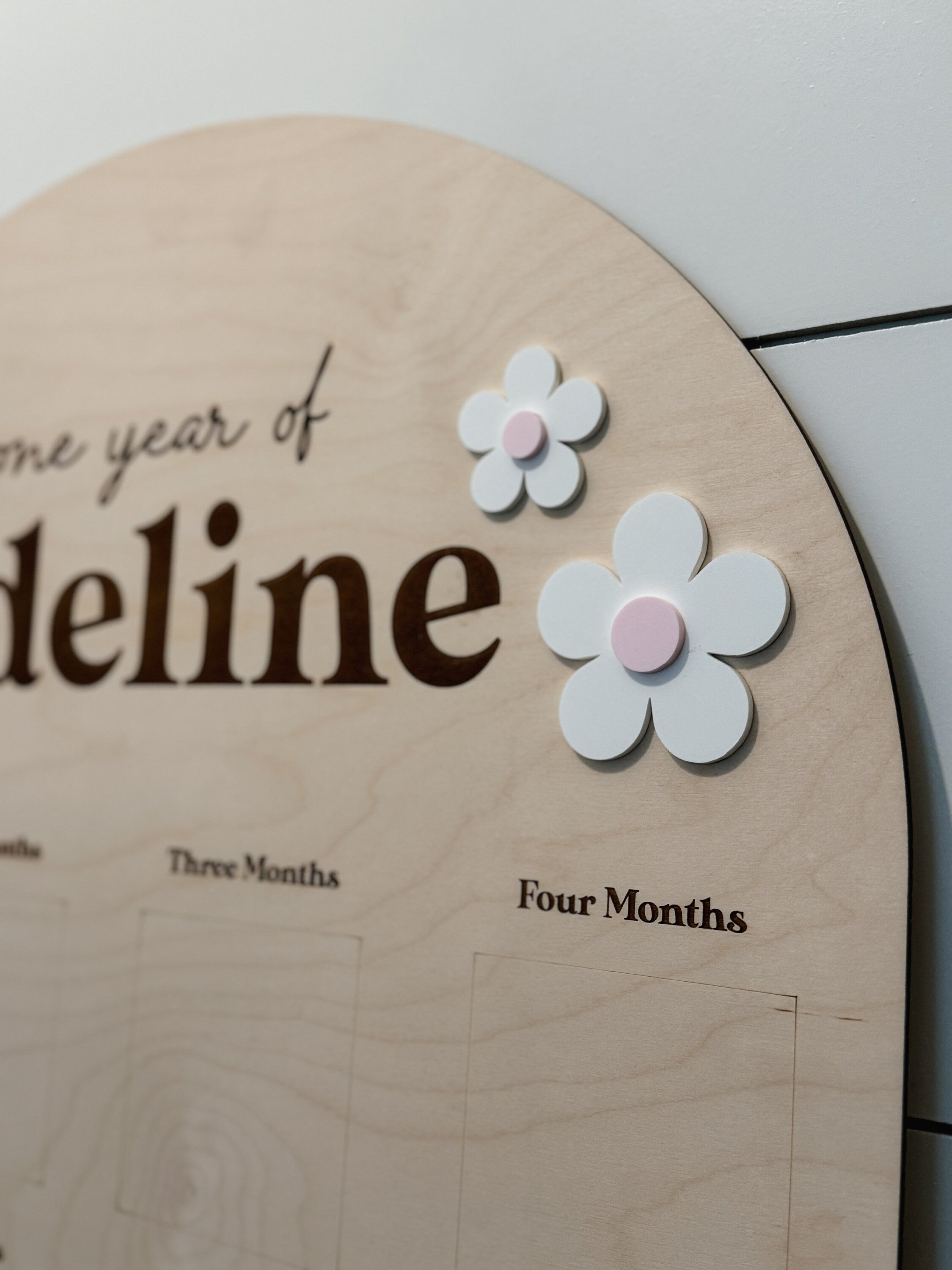 First Year Birthday Board | Monthly Milestone Photo Board | One Year Of | My First Year | Boho Flower Party Decoration | Modern | First