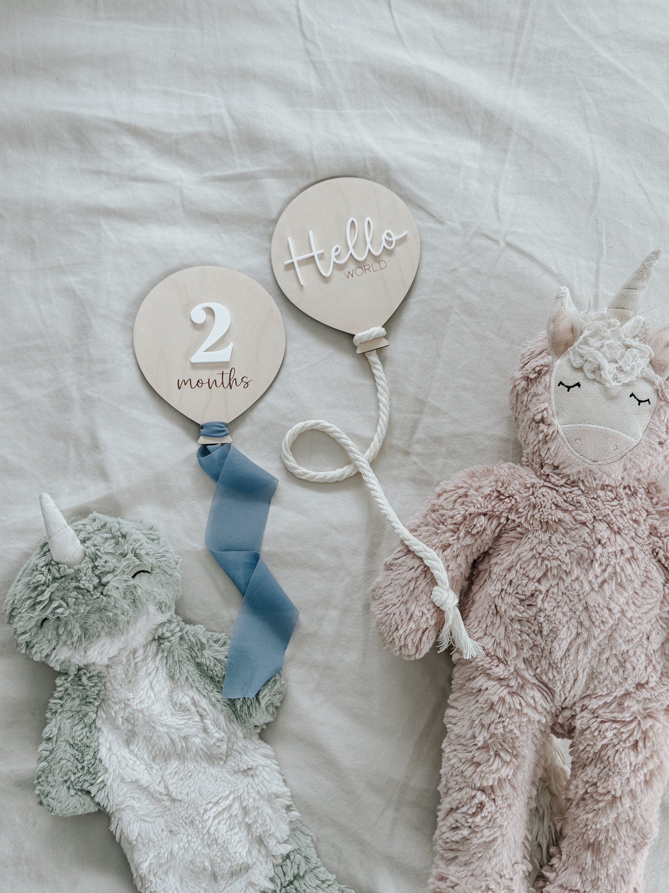 Balloon Milestone | Balloon Birth Announcement | Modern Milestones | Baby Shower gift | Boho Baby | Wooden Milestone | Newborn | Pregnancy