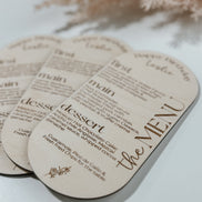 Personalized Wooden Menu | Wedding Menu | Birthday Menu | elevated party Decor | High end Party | Girls Night | Bachelorette | Dinner | menu
