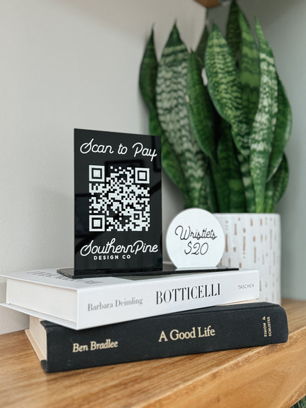 QR Sign | Acrylic qr sign | business sign | business logo | small business | payment sign | sale sign | market signage | venmo | PayPal