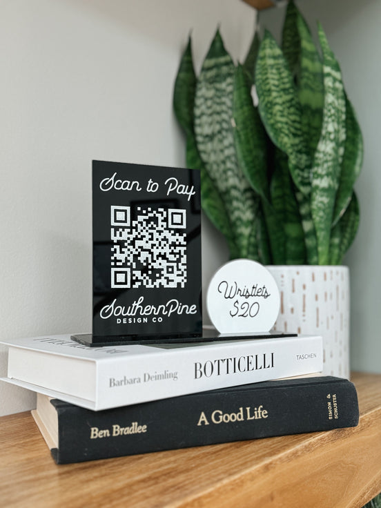QR Sign | Acrylic qr sign | business sign | business logo | small business | payment sign | sale sign | market signage | venmo | PayPal