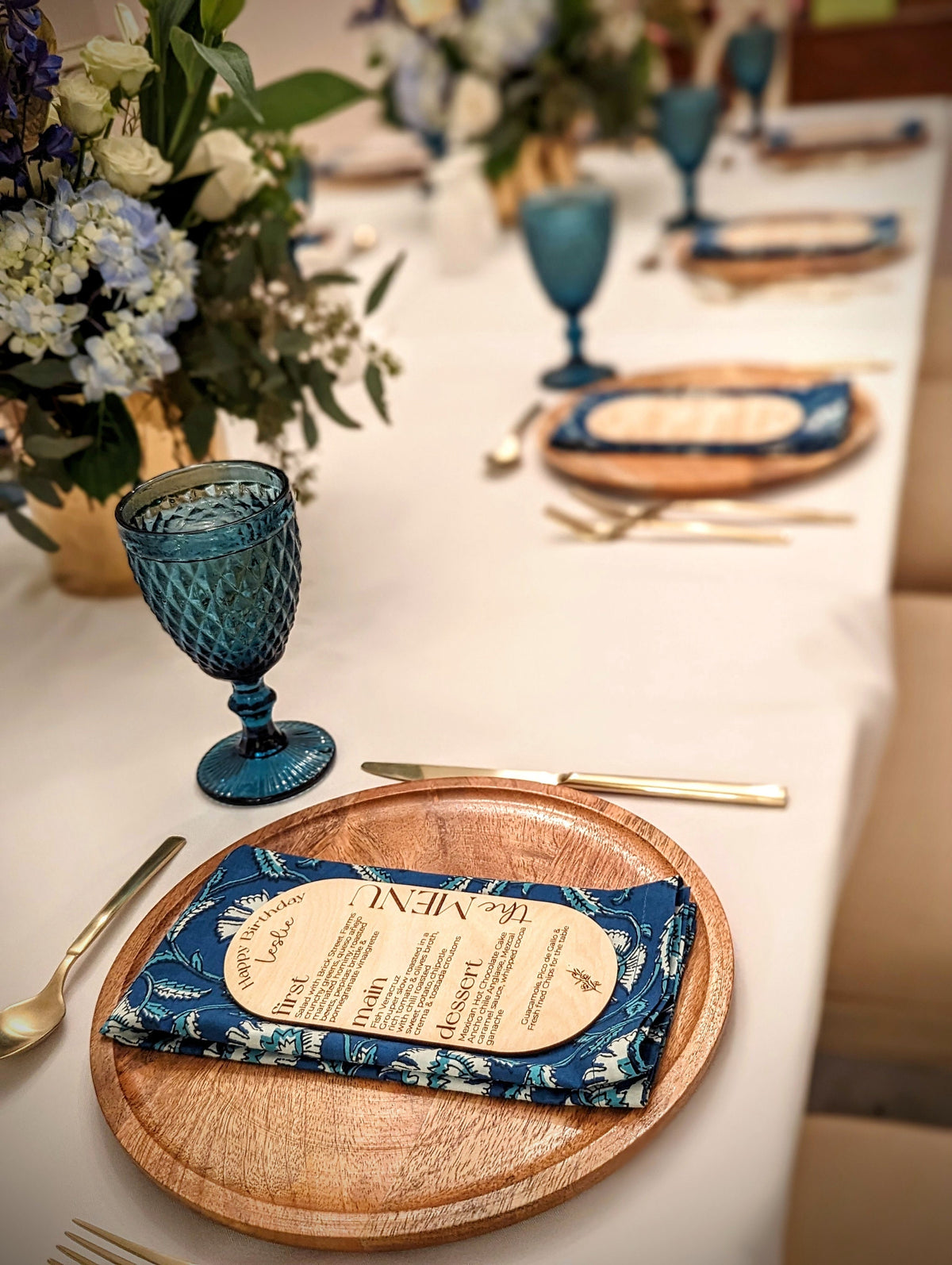 Personalized Wooden Menu | Wedding Menu | Birthday Menu | elevated party Decor | High end Party | Girls Night | Bachelorette | Dinner | menu