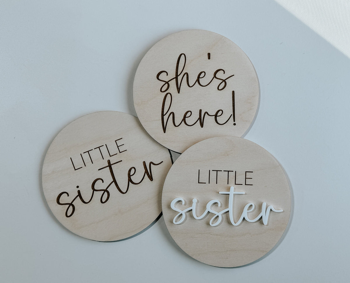 Double sided Birth announcement | sister brother | 2 sided Gender Reveal | Hospital Bag | Birth | Pregnancy Announcement | Photo Props |