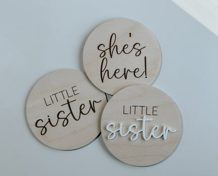 Double sided Birth announcement | sister brother | 2 sided Gender Reveal | Hospital Bag | Birth | Pregnancy Announcement | Photo Props |