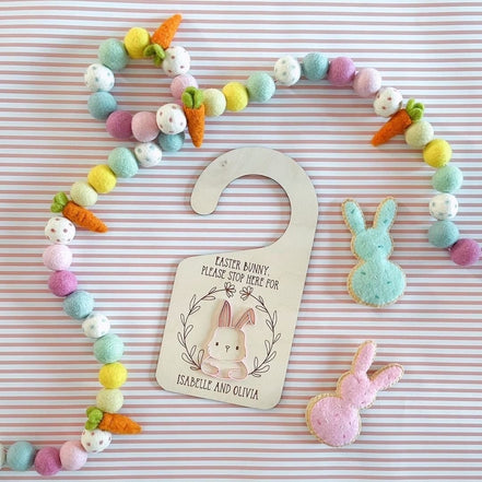 Easter Bunny Door Hanger | Easter Bunny Stop Here | Waster Bunny Sign | Easter Decor | Bunny | Custom | Personalized | Playroom | Holiday