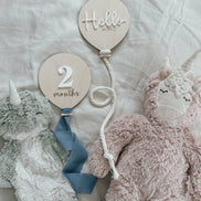 Balloon Milestone | Balloon Birth Announcement | Modern Milestones | Baby Shower gift | Boho Baby | Wooden Milestone | Newborn | Pregnancy