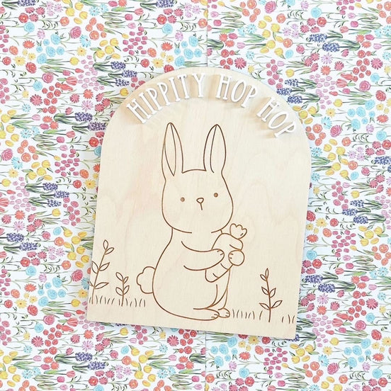 Easter bunny sign | Easter Decor | Bookshelf Decor | Playroom | Wooden sign | seasonal | kids decor | modern | minimalist | vintage
