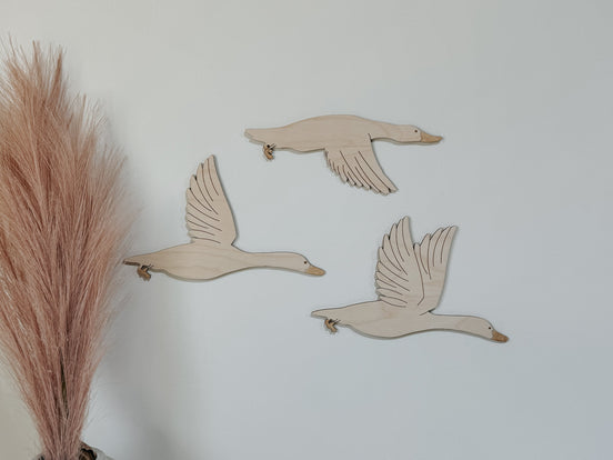 Wooden Geese | Nursery Decor | Vintage Inspired | Goose | Playroom Decor | Bookshelf Decor | Birds | unique Wall Art | Kids Decor