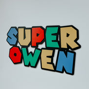 Mario inspired Name sign | Video Game decor | Nintendo inspired | boys room | girls Room | Gamer decor | playroom | birthday backdrop