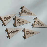 Flag Milestone | pennant Birth Announcement | Modern Milestones | Baby Shower gift | Boho Baby | Wooden Milestone | Newborn | Pregnancy