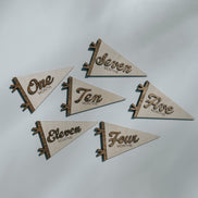 Flag Milestone | pennant Birth Announcement | Modern Milestones | Baby Shower gift | Boho Baby | Wooden Milestone | Newborn | Pregnancy