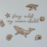 Stay wild my ocean child | wall decoration | Ocean | Ocean Nursery | Shell Decor | Playroom Signs | Waves | Whales | Sea Shells | Birthday