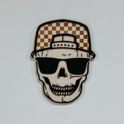 Checker Print Skull | Playroom Decor | Wood Signs | snap back | hat | skull Face | modern | Boy | Rad Dude | Wall Art | Boys Room