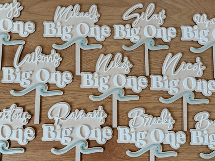 Big One birthday | Surf Birthday | First Birthday | Boys Birthday | Girls Birthday | Cake topper | Birthday Cake | Personalized Cake topper