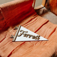 Flag Milestone | pennant Birth Announcement | Modern Milestones | Baby Shower gift | Boho Baby | Wooden Milestone | Newborn | Pregnancy