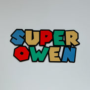 Mario inspired Name sign | Video Game decor | Nintendo inspired | boys room | girls Room | Gamer decor | playroom | birthday backdrop