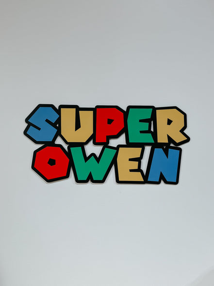 Mario inspired Name sign | Video Game decor | Nintendo inspired | boys room | girls Room | Gamer decor | playroom | birthday backdrop
